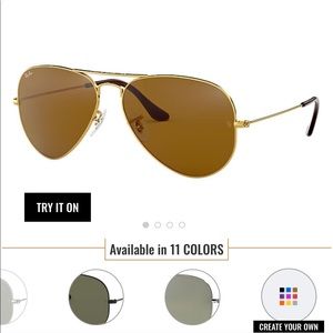 Rayban Aviators in Brown/Tan with Gold Frames